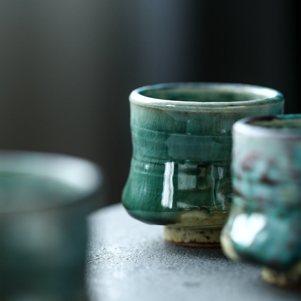 Agate Green Shino Kiln-Shifted Master Tea Cup