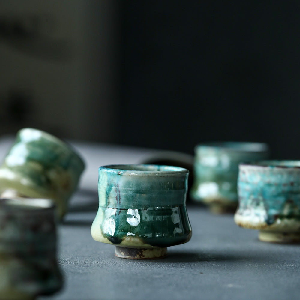 Agate Green Shino Kiln-Shifted Master Tea Cup